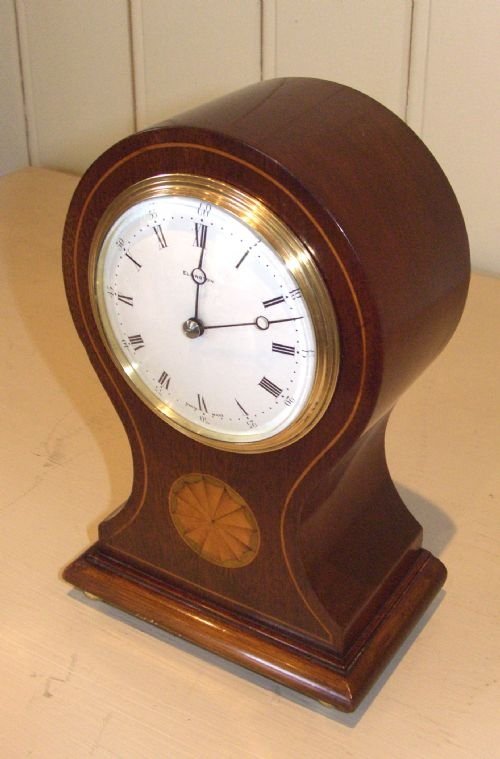 Edwardian Inlaid Balloon Clock